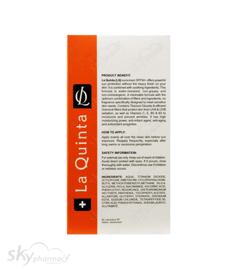 کرم ضد آفتاب بدون رنگ فاقد چربی SPF50 لاکوئینتا - Image 2
